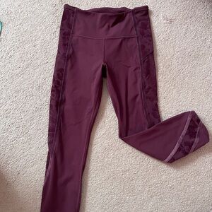Burgundy High-Waisted Leggings